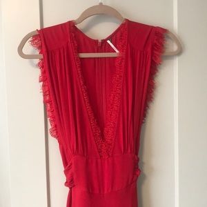 Free People Red Jumpsuit
